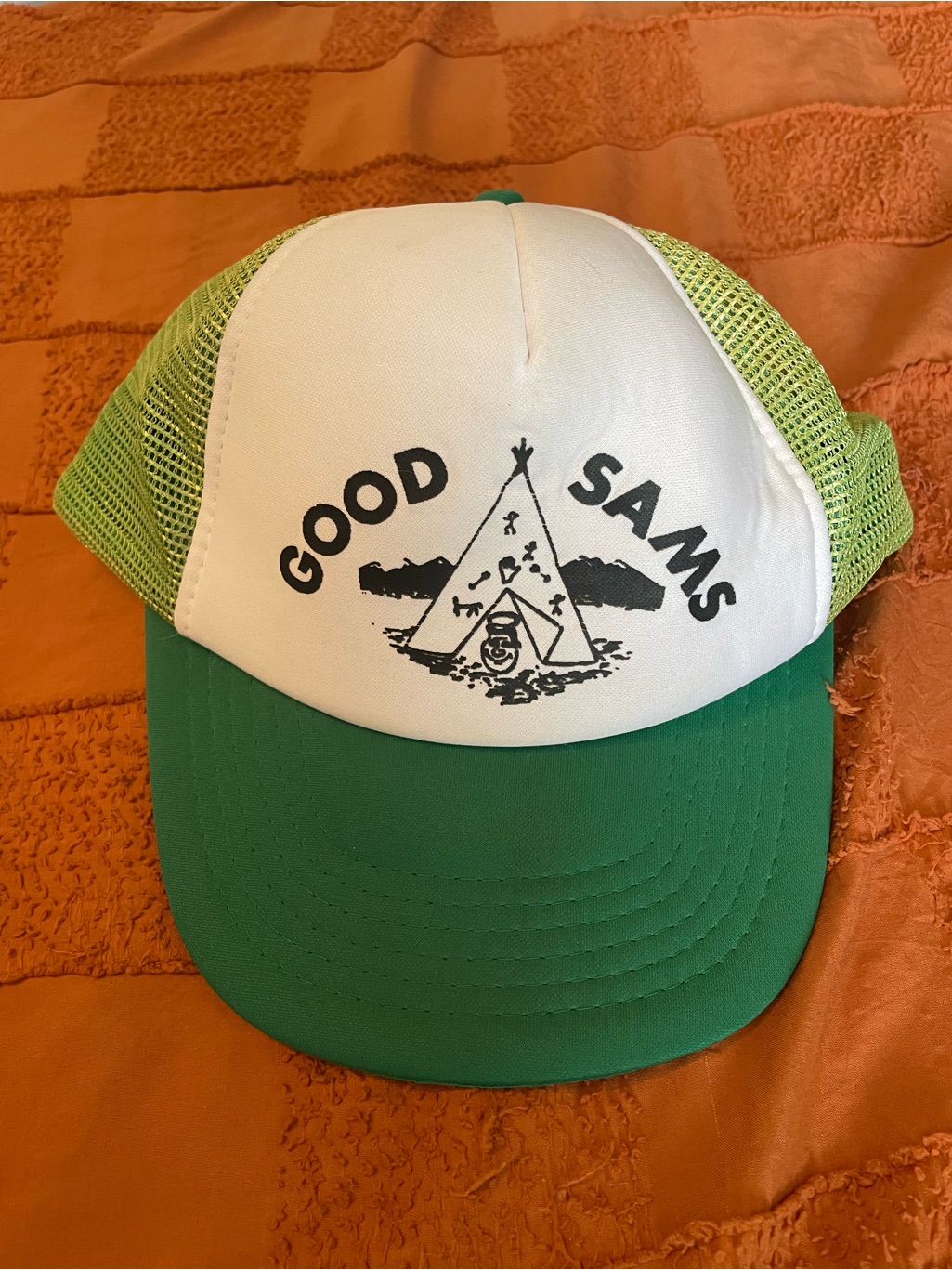 Vintage Good Sams Green  White Trucker Hat